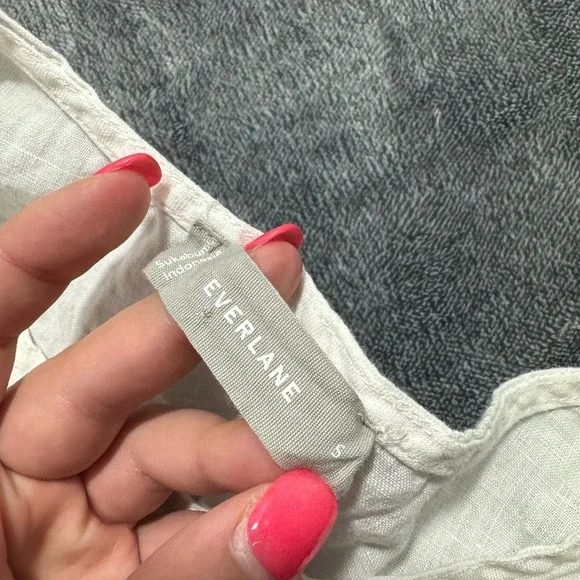 Everlane women’s the drawstring tunic 100% linen top white size small breathable - Picture 7 of 7